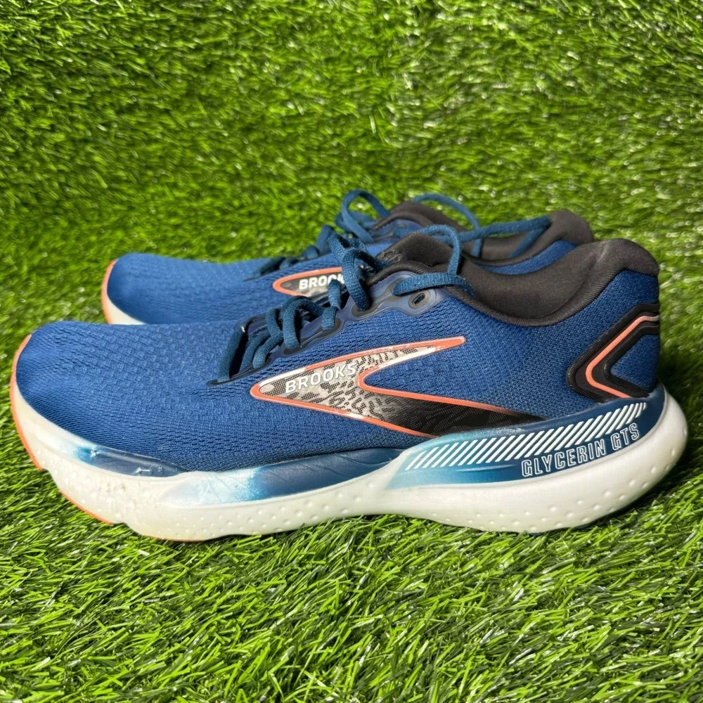 Brooks Glycerin 21 GTS Mens Running‎ Shoes Blue Opal Comfort Athletic Size 11D